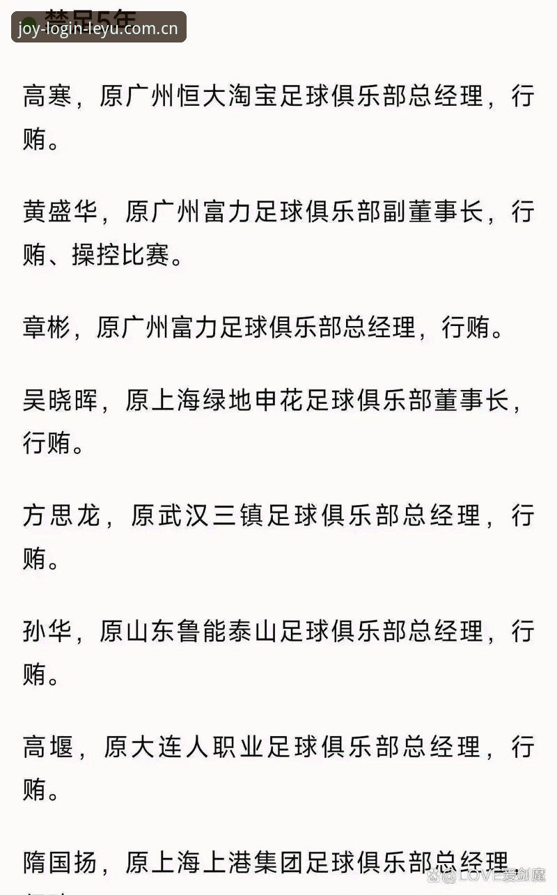 乐鱼体育可靠吗哪个好 中国足协第三批禁足名单最新动态:65名足球从业者因贪腐操控比赛被重罚